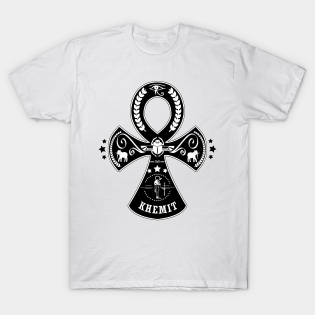 Ancient Egyptian Ankh Decorative elements eye of Ra Goddess T-Shirt by Glass Table Designs